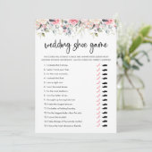 Elegant Blush Bloemen Bruiloft Schoen Spel Kaart (Staand voorkant)
