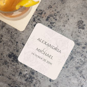 Elegant Blush Bloemen Kalligrafie Script Ampersand Kartonnen Onderzetters