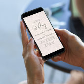 Elegant Blush Bloemen Kalligrafie Script QR Code Kaart