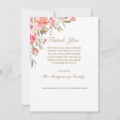 Elegant Blush Bloemen Roos Olijffont Fotobegrafeni Bedankkaart (Achterkant)