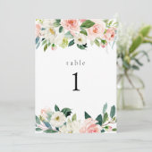 Elegant Blush Bloemen Tuin Tafel Aantal Kaarten (Staand voorkant)