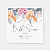 Elegant Blush Bloemen Vrijgezellenfeest Party Servet (Voorkant)