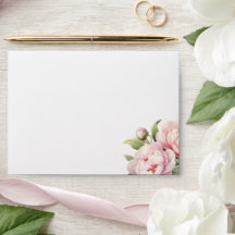 Elegant Blush Bloemen Waterverf Modern Bruiloft