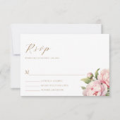 Elegant Blush Bloemen Waterverf Modern Bruiloft RSVP Kaartje (Voorkant)
