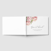 Elegant Blush Bloemen Waterverf Wit Bruiloft Gastenboek (Volledig)