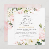 Elegant Blush Bloemengroen Baby shower Kaart (Voorkant / Achterkant)