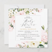 Elegant Blush Bloemengroen Baby shower Kaart (Voorkant)