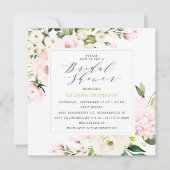 Elegant Blush Bloemengroen Vrijgezellenfeest Kaart (Voorkant)