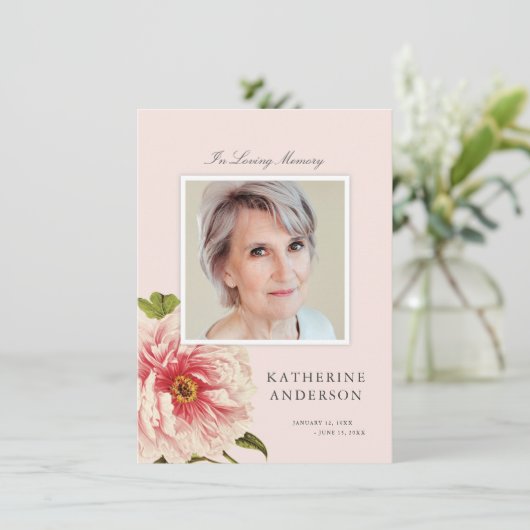 Elegant Blush  Bloemenmonument Fotokaart Kaart (Staand voorkant)