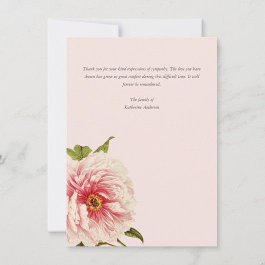 Elegant Blush  Bloemenmonument Fotokaart Kaart (Achterkant)