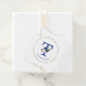 Elegant Blush Blue Floral Circular Address Label (In situ)