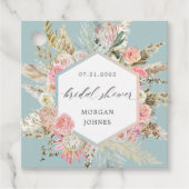 Elegant Blush Bohemian Floral Vrijgezellenfeest Bedankjes Labels (Voorkant)