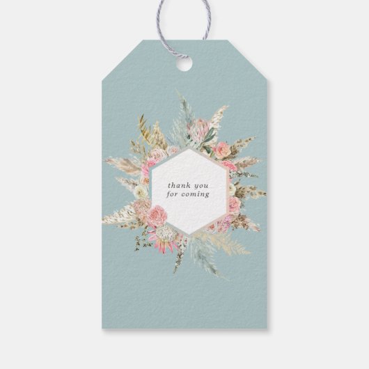 Elegant Blush Bohemian Floral Vrijgezellenfeest Cadeaulabel (Achterkant)