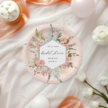 Elegant Blush Bohemian Floral Vrijgezellenfeest Papieren Bordje<br><div class="desc">Ons "Bohemian Elegant Floral" collectie heeft mooie blush en licht blauwgroen bloemen met voldoende droog gebladerte op verschillende pastelachtergronden in combinatie met een elegant script voor al uw persoonlijke informatie. We zijn er zeker van dat u graag verschillende items uit dit collectie zult mixen en matchen. Bekijk onze winkel voor...</div>