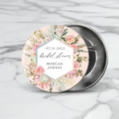 Elegant Blush Bohemian Floral Vrijgezellenfeest Ronde Button 3,2 Cm