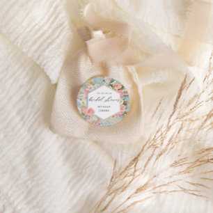 Elegant Blush Bohemian Floral Vrijgezellenfeest Ronde Sticker