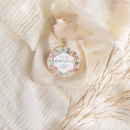 Elegant Blush Bohemian Floral Vrijgezellenfeest Ronde Sticker