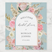 Elegant Blush Bohemian Floral Vrijgezellenfeest Wijn Etiket (Enkel label)