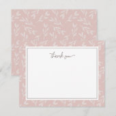 Elegant Blush Botanical Bedankt Notitiekaartje (Voorkant / Achterkant)