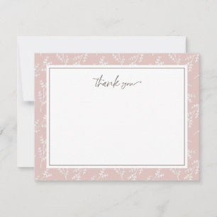 Elegant Blush Botanical Bedankt Notitiekaartje