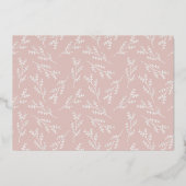 Elegant Blush Botanical Monogramed Folie Note Card Folie Feestdagenkaart (Achterkant)