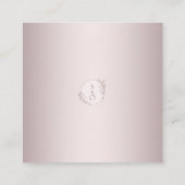 Elegant Blush Botanical Wedding Invitation Card Vierkante Visitekaartje (Achterkant)