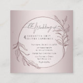 Elegant Blush Botanical Wedding Invitation Card Vierkante Visitekaartje (Voorkant)