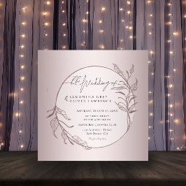 Elegant Blush Botanical Wedding Invitation Card Vierkante Visitekaartje
