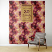 Elegant Blush Bourgondië Goud 30ste Verjaardagsfee Wandkleed (In situ)