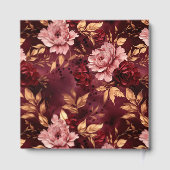 Elegant Blush Bourgondië Goud Bloemen Bruiloft Gastenboek (Achterkant)