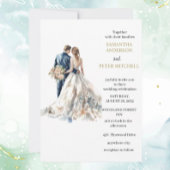 Elegant Blush Bruiloft Kaart