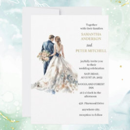 Elegant Blush Bruiloft Kaart