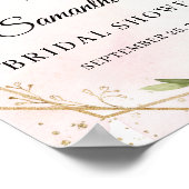 Elegant blush burgundy floral gold welkomstteken poster (Hoek)