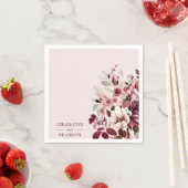 Elegant Blush Burgundy Floral Wedding Servet (Insitu)