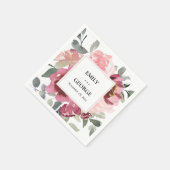 ELEGANT BLUSH BURGUNDY WATERVERF FLORAL WEDING SERVET (Hoek)