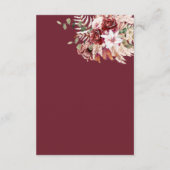 Elegant Blush & Burgundy Wedding Information Card Informatiekaartje (Achterkant)