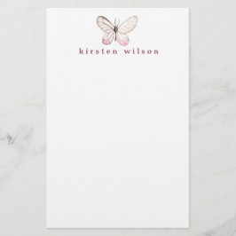 Elegant Blush Butterfly - Aangepast Briefpapier