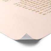 Elegant Blush Calligraphy Wedding Seding Chart Poster (Hoek)