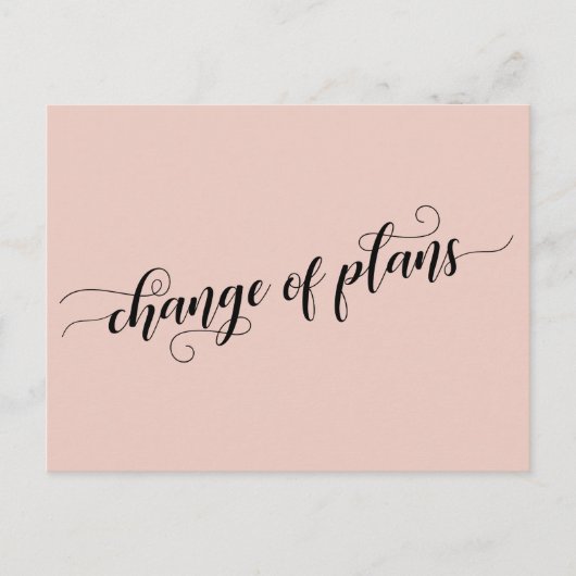 Elegant Blush Change of Plans Postponed Wedding Briefkaart (Voorkant)