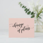 Elegant Blush Change of Plans Postponed Wedding Briefkaart (Staand voorkant)