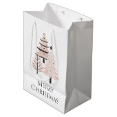 Elegant Blush Christmas Tree Large Gift Bag Medium Cadeauzakje (Voorkant Gekanteld)