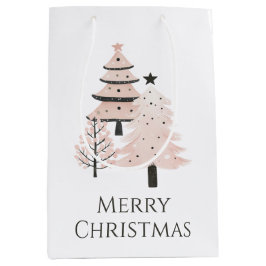 Elegant Blush Christmas Tree Large Gift Bag Medium Cadeauzakje