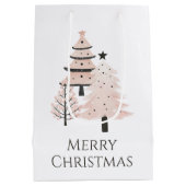 Elegant Blush Christmas Tree Large Gift Bag Medium Cadeauzakje (Achterkant)