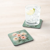Elegant Blush Chrysanthemum Art Bier Onderzetter (Rechterzijde)