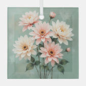 Elegant Blush Chrysanthemum Art Glas Ornament (Voorkant)