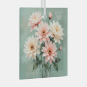 Elegant Blush Chrysanthemum Art Glas Ornament (Voorkant Rechts)