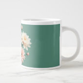 Elegant Blush Chrysanthemum Art Grote Koffiekop (Rechts)
