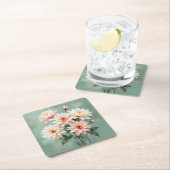Elegant Blush Chrysanthemum Art Kartonnen Onderzetters (Insitu)