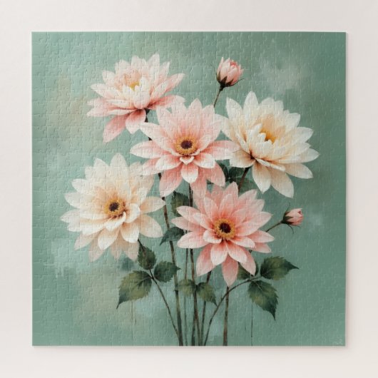Elegant Blush Chrysanthemum Art Legpuzzel (Verticaal)
