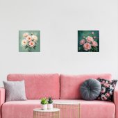 Elegant Blush Chrysanthemum Art Muurkunst Sets (Woonkamer)